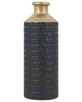 Miniatyrbilde 1 av 8: Dekorativ vase Svart Gull Steintøy 39 cm Flaskeformet Geometrisk mønster Moderne design Dekorasjon Tilbehør Bordvase