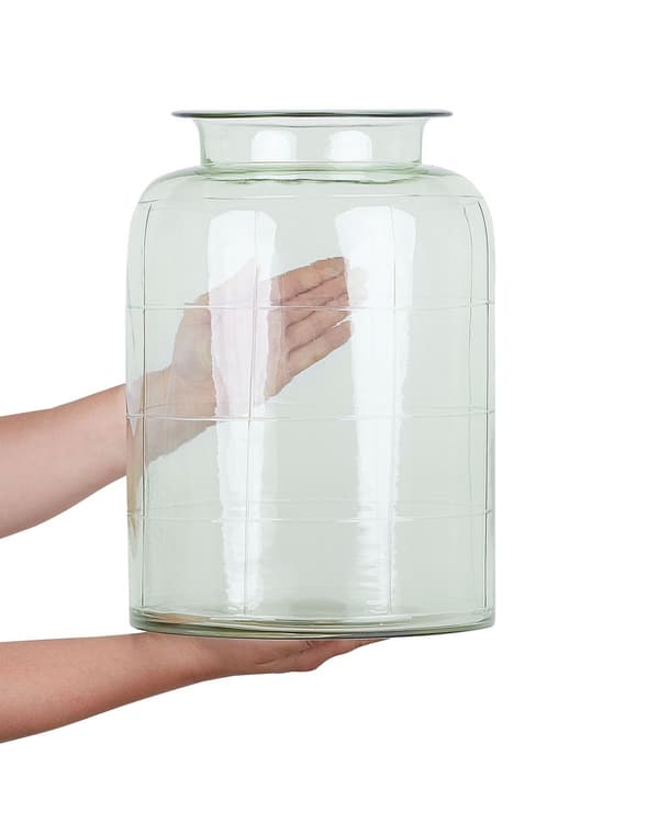 Blomstervase Lysegrønt Glass 35 cm Håndlaget Dekorativ Bordplate Hjemmedekorasjon Moderne Design