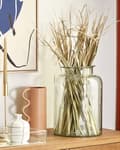 Miniatyrbilde 2 av 6: Blomstervase Lysegrønt Glass 35 cm Håndlaget Dekorativ Bordplate Hjemmedekorasjon Moderne Design
