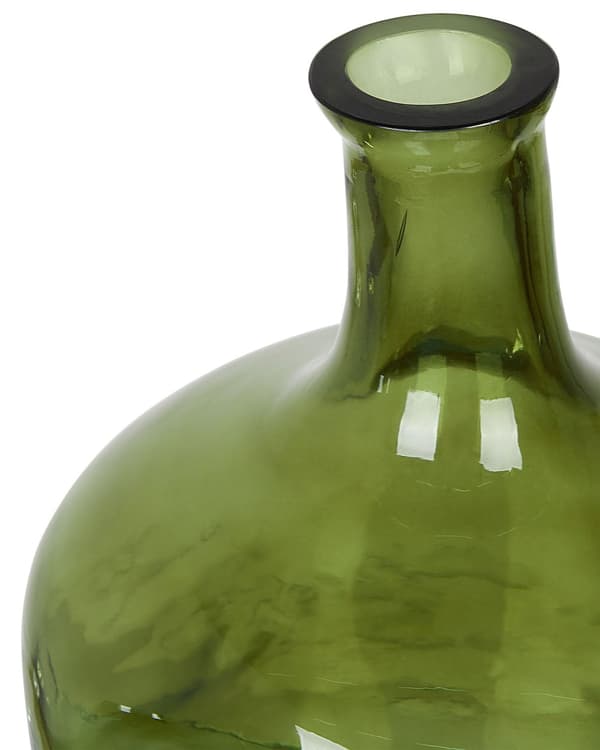 Blomstervase Olivengrønt Glass 30 cm Håndlaget Dekorativ Bordplate Hjemmedekorasjon Moderne Design