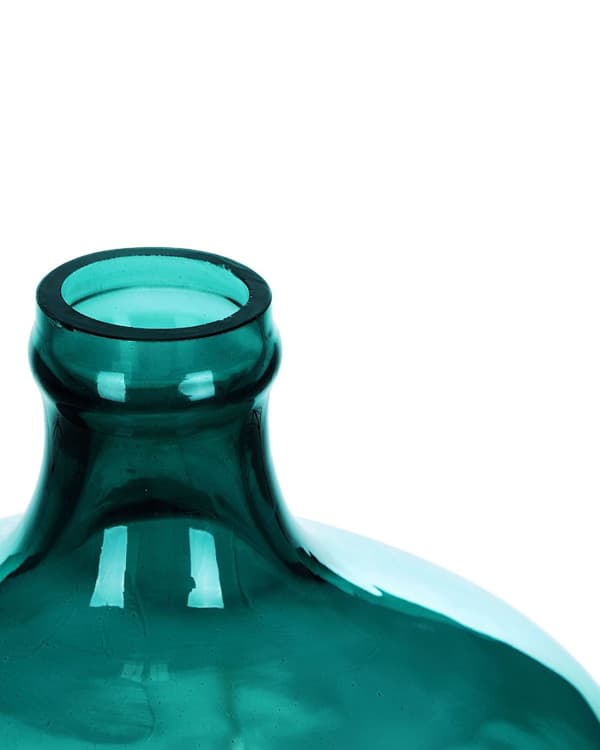 Dekorativ vase grønn glass 24 cm håndlaget rund dekorativ hjem moderne design