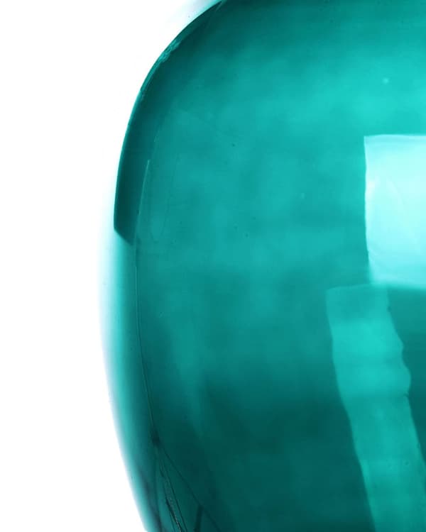 Dekorativ vase grønn glass 24 cm håndlaget rund dekorativ hjem moderne design