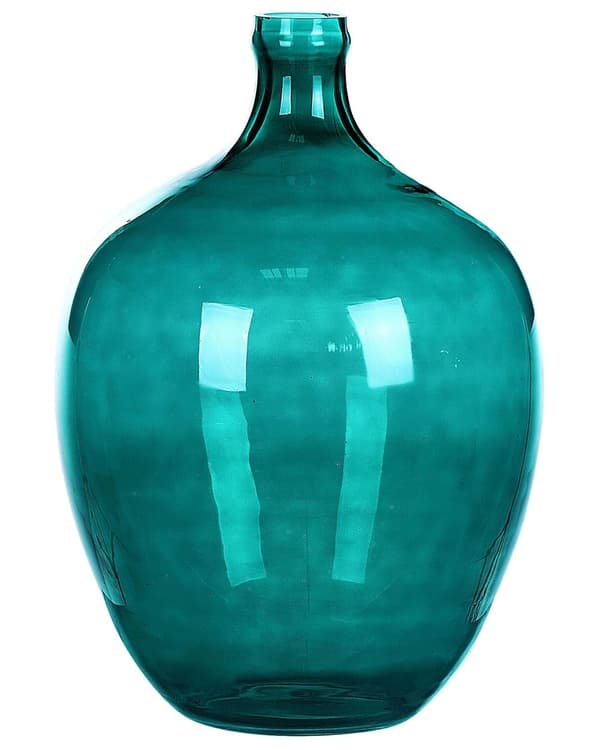 Dekorativ vase grønn glass 24 cm håndlaget rund dekorativ hjem moderne design