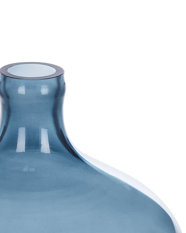 Dekorativ vase blå glass 39 cm håndlaget, dekorativ rund dekorativ hjem moderne design