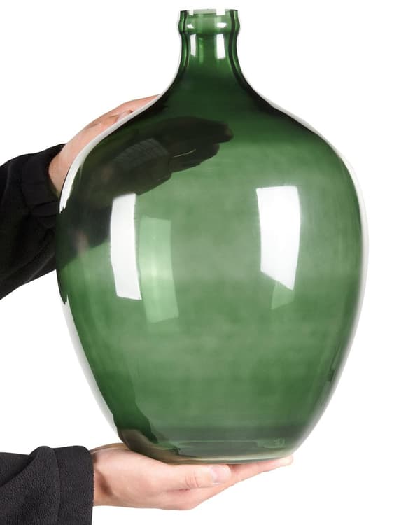 Dekorativ vase grønn glass 39 cm håndlaget dekorativ rund dekorativ hjem moderne design