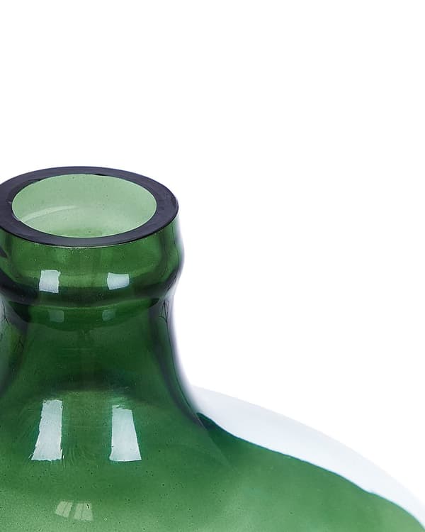 Dekorativ vase grønn glass 39 cm håndlaget dekorativ rund dekorativ hjem moderne design