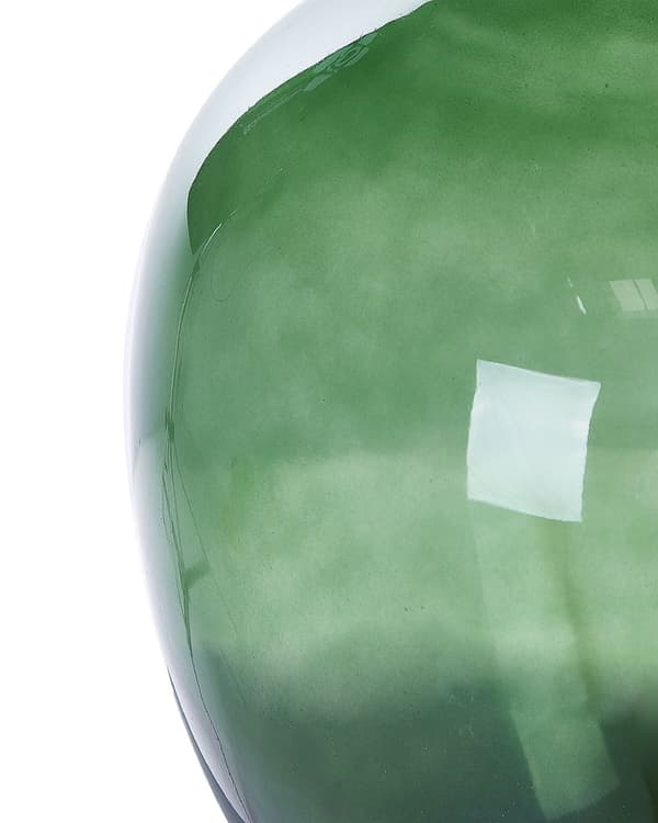 Dekorativ vase grønn glass 39 cm håndlaget dekorativ rund dekorativ hjem moderne design