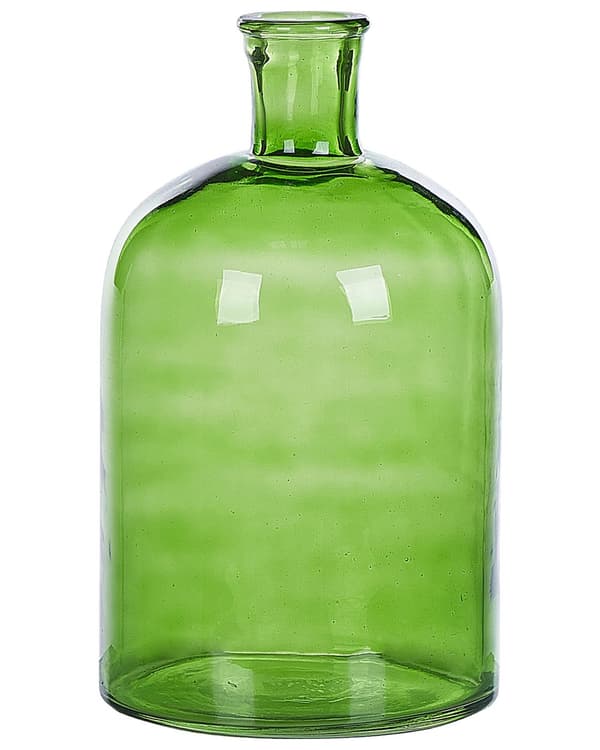 Dekorativ vase glass grønn 31 cm håndlaget rund form dekorativ hjem moderne design