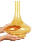 Miniatyrbilde 4 av 6: Dekorativ vase glass gul 30 cm håndlaget gjennomsiktig dekorativ flaske hjemtilbehør