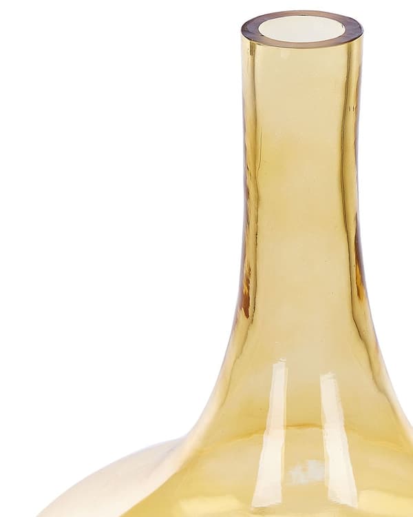Dekorativ vase glass gul 30 cm håndlaget gjennomsiktig dekorativ flaske hjemtilbehør