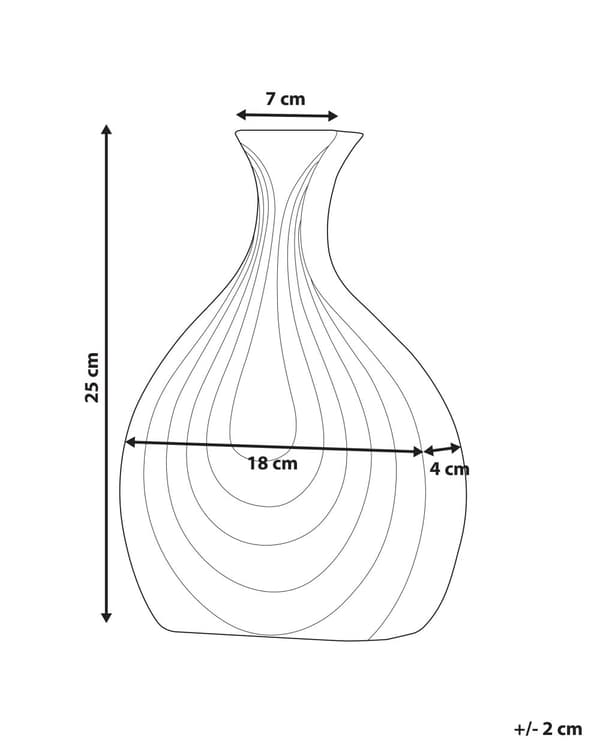 Dekorativ Vase Gull Steintøy 25 cm Buet Form Hjemtilbehør