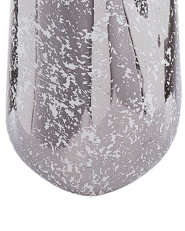 Dekorativ Vase Sølv Steintøy 27 cm Hjemtilbehør Bordplate Accent Piece Glamour