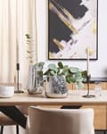 Miniatyrbilde 2 av 5: Dekorativ Vase Sølv Steintøy 27 cm Hjemtilbehør Bordplate Accent Piece Glamour