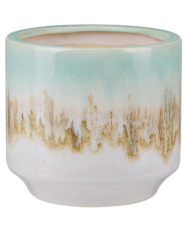 Blomstervase Flerfarget Keramikk Steintøy 15 cm Hjemmedekor Tilbehør Rund Moderne Design Innendørs