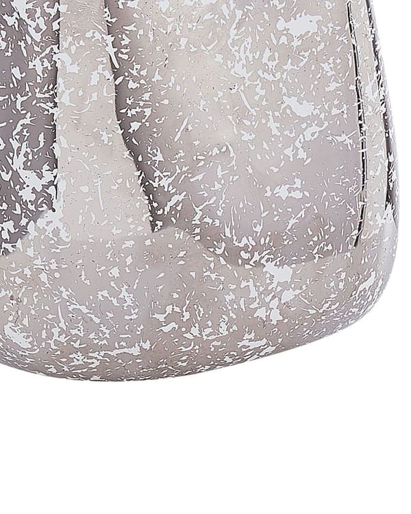 Dekorativ Vase Sølv Steintøy 20 cm Hjemtilbehør Bordplate Accent Piece Glamour