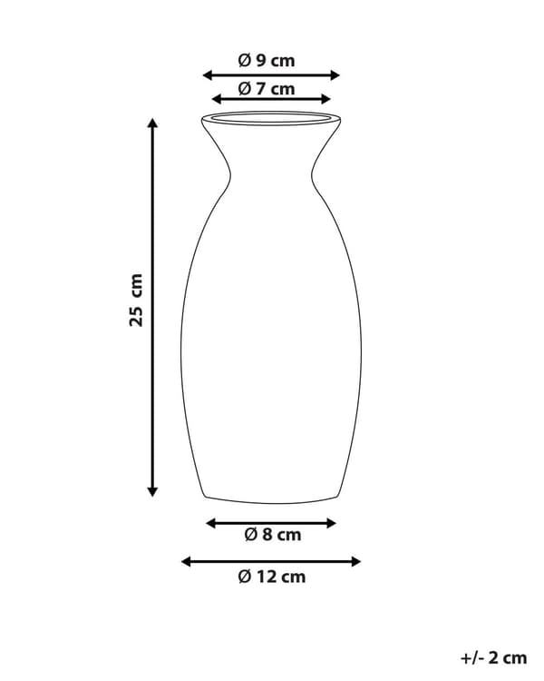 Vase Hvit Blå Keramikk Steintøy 25 cm Vanntett Blomstervase Dekorativ Tilbehør Elegant Moderne