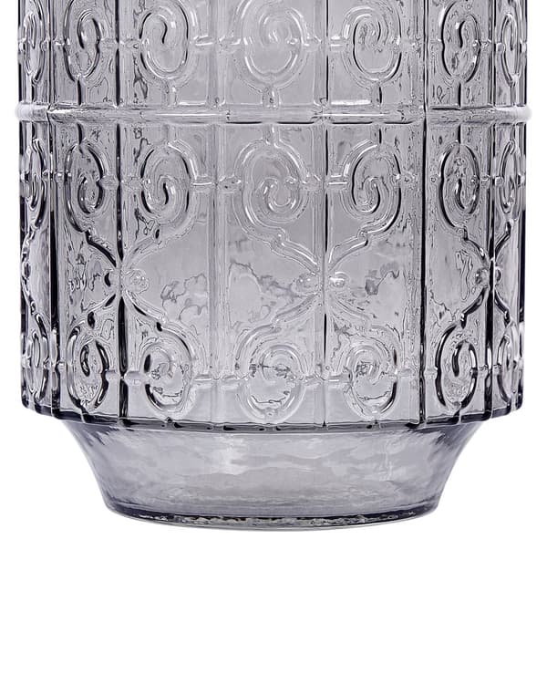 Blomstervase Grå Glas 33 cm Dekorativ Bordplade Boligindretning Moderne Design