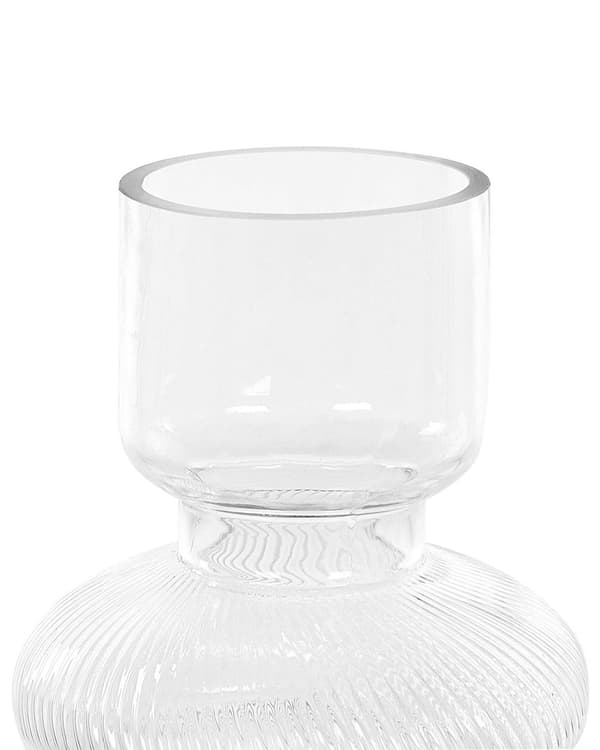 Vase Transparent Glas 24 cm Moderne Rund Lille Glasvase til Stuen Bordpynt til Soveværelse Pynteting til Vindueskarm Tilbehør Blomstervase