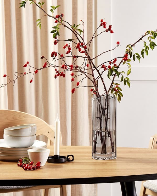 Blomstervase Grå Glas 30 cm Dekorativ Bordplade Gylden Accent Boligindretning Moderne Design