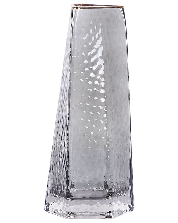 Blomstervase Grå Glas 27 cm Dekorativ Bordplade Boligindretning Moderne Design