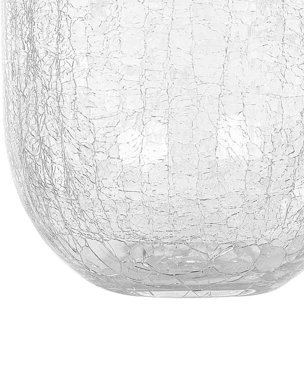 Blomvas Genomskinlig Glas 28 cm Dekorativ Rund form Sprickeffekt Bordsskiva Hem Dekoration Modern Design