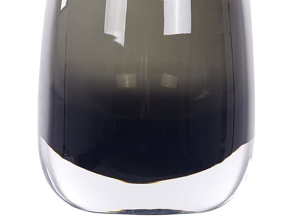 Blomvas Mörkgrå Genomskinligt Glas 18 cm Dekorativ Rund form Bordsskiva Hem Dekoration Modern Design