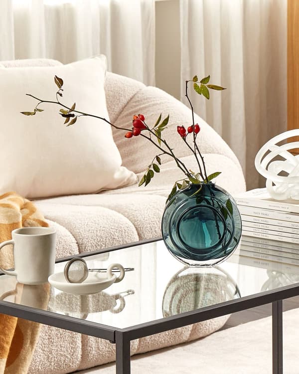 Vase Transparent Glas 15 cm Moderne Rund Glasvase til Stuen Bordpynt til Soveværelse Pynteting til Vindueskarm Tilbehør Blomstervase