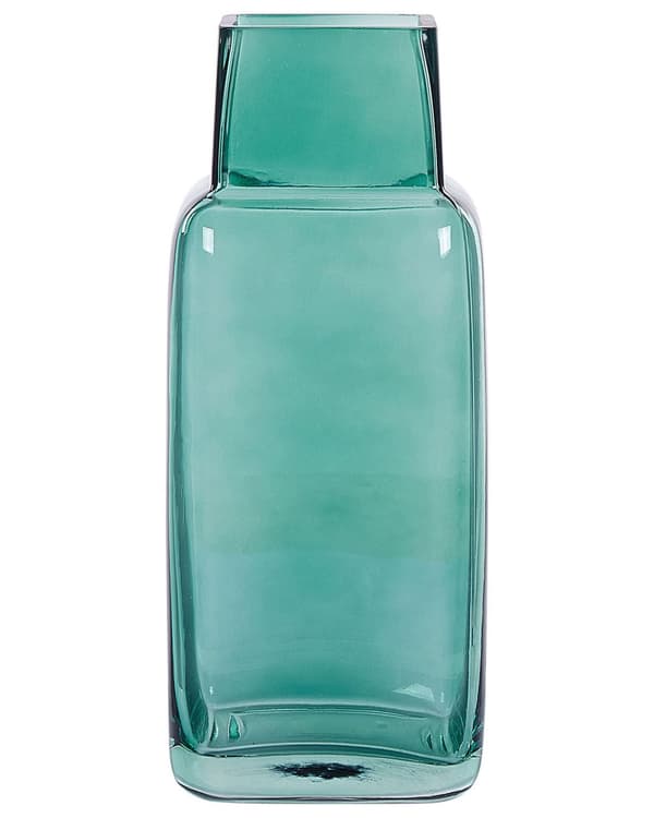 Vase Grøn Glas 26 cm Moderne Glasvase til Stuen Bordpynt til Soveværelse Pynteting til Vindueskarm Tilbehør Blomstervase Flaskeform