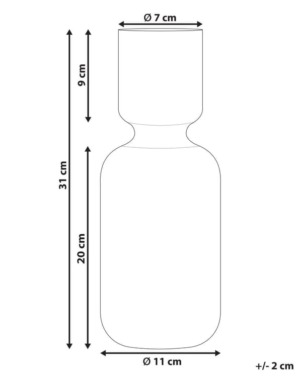 Vase Lilla Glas 31 cm Moderne Glasvase til Stuen Bordpynt til Soveværelse Pynteting til Vindueskarm Tilbehør Blomstervase Retro Flaskeform