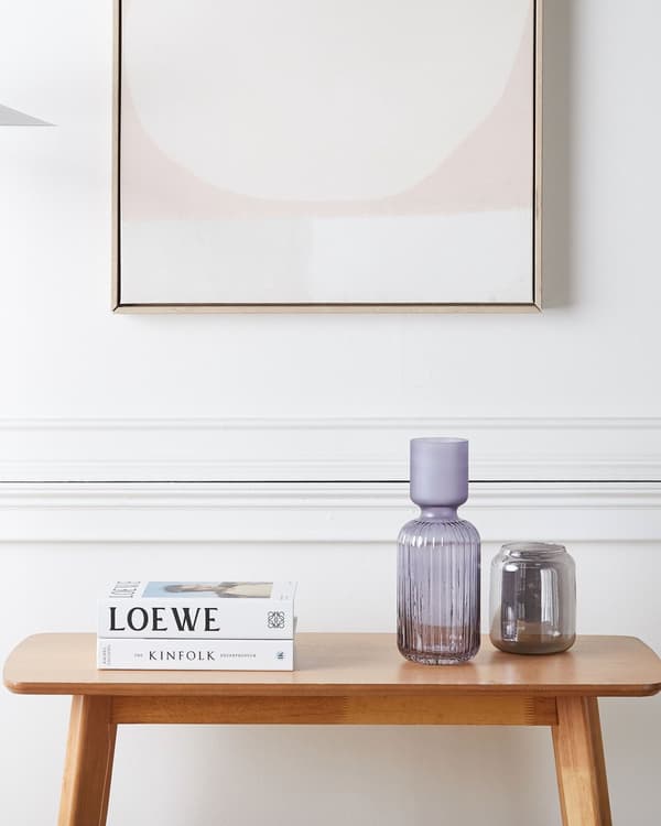 Vase Lilla Glas 31 cm Moderne Glasvase til Stuen Bordpynt til Soveværelse Pynteting til Vindueskarm Tilbehør Blomstervase Retro Flaskeform
