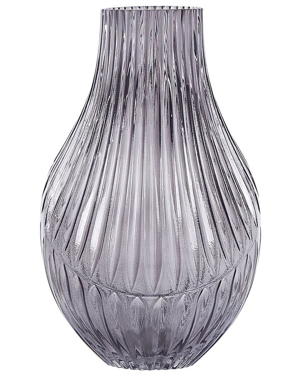 Vase Grå Glas 36 cm Moderne Glasvase til Stuen Bordpynt til Soveværelse Pynteting til Vindueskarm Tilbehør Blomstervase