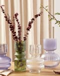 Miniatyrbillede 2 af 5: Vase Grøn Glas 26 cm Moderne Glasvase til Stuen Bordpynt til Soveværelse Pynteting til Vindueskarm Tilbehør Blomstervase Abstrakt
