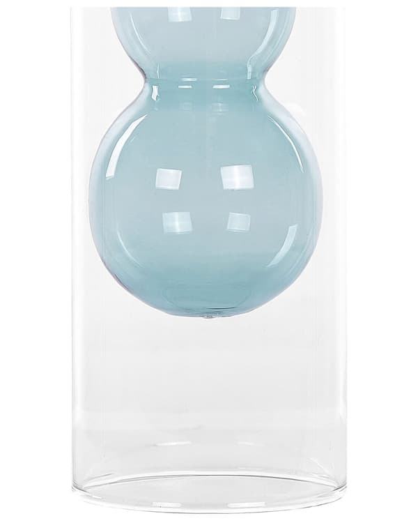 Vase Turkis Transparent Glas 26 cm Moderne Glasvase til Stuen Bordpynt til Soveværelse Pynteting til Vindueskarm Tilbehør Blomstervase