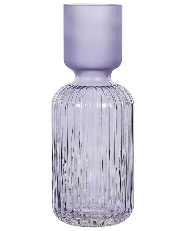 Kukkamaljakko violetti 11 x 31 x 11 cm lasi pyöreä moderni glamour koristeellinen