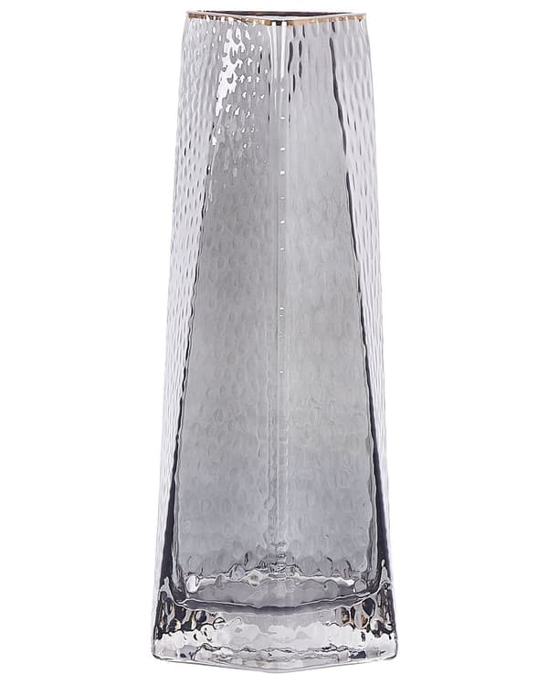 Blomvas Grå Glas 27 cm Dekorativ Bordsvas Heminredning Modern Design