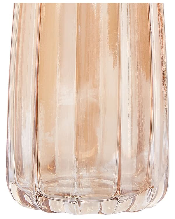 Blomvas Orange Glas 22 cm Dekorativ Bordsvas Heminredning Modern Design