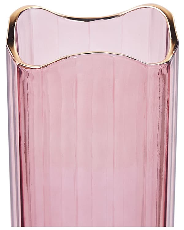 Blomvas Rosa Glas 30 cm Dekorativ Bordsvas Accentpjäs Heminredning Modern Design