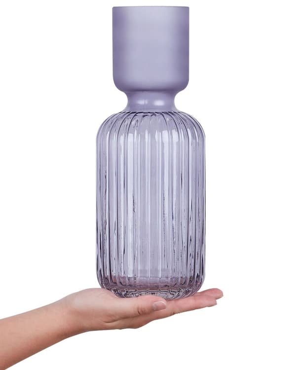 Blomvas Lila Glas 31 cm Dekorativ Bordsskiva Heminredning Modern Retro Design