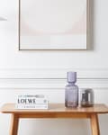 Miniatyrbild 2 av 8: Blomvas Lila Glas 31 cm Dekorativ Bordsskiva Heminredning Modern Retro Design