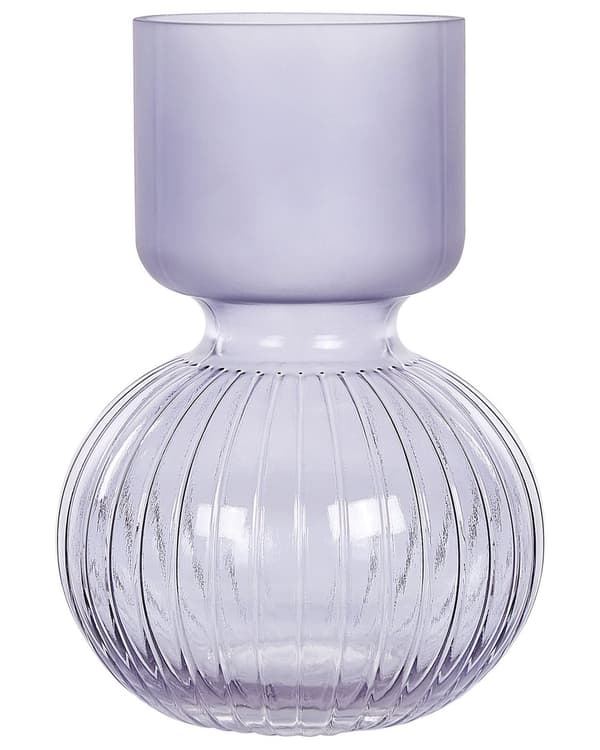 Blomvas Lila Glas 26 cm Dekorativ Bordsvas Heminredning Modern Retro Design