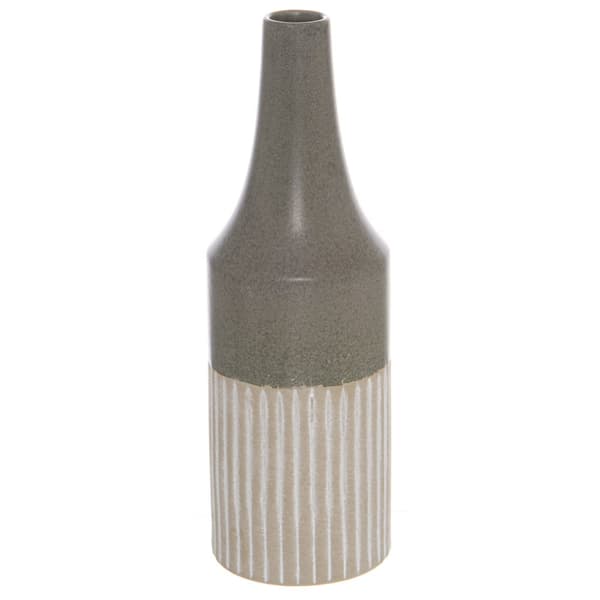 Hill Interiors Mason Collection keramisk konveks vase Grey 38cm x 13cm x 13cm