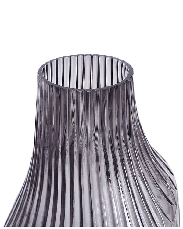 Blomvas Grå Glas 36 cm Abstrakt Form Modern Design Vardagsrum Sovrum