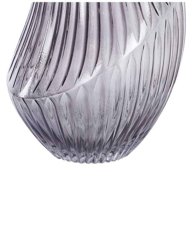 Blomvas Grå Glas 36 cm Abstrakt Form Modern Design Vardagsrum Sovrum