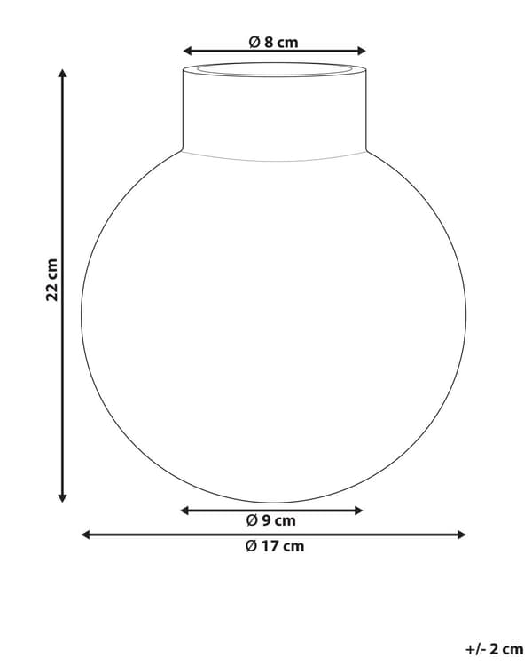 Vase Grå Glass 22 cm Rund form Blomstervase Moderne design Tilbehør Dekorasjon Stue Spisestue
