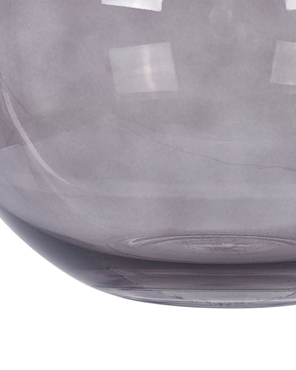 Vase Grå Glass 22 cm Rund form Blomstervase Moderne design Tilbehør Dekorasjon Stue Spisestue