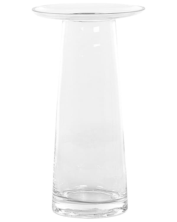 Vase Gjennomsiktig glass 26 cm Rund form Moderne design Dekorasjon Tilbehør Blomstervase