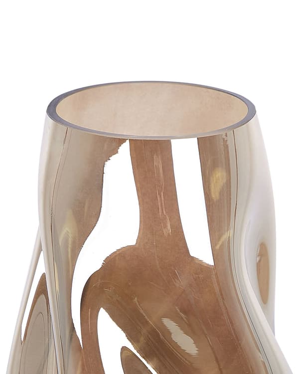 Vase Brun Glass 27 cm Halvgjennomsiktig Ujevn form Moderne design Dekorasjon Tilbehør Blomstervase