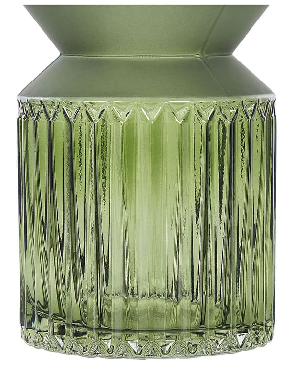 Vase Olivengrønn Glass 26 cm Abstrakt form Moderne design Blomstervase Dekorasjon Tilbehør