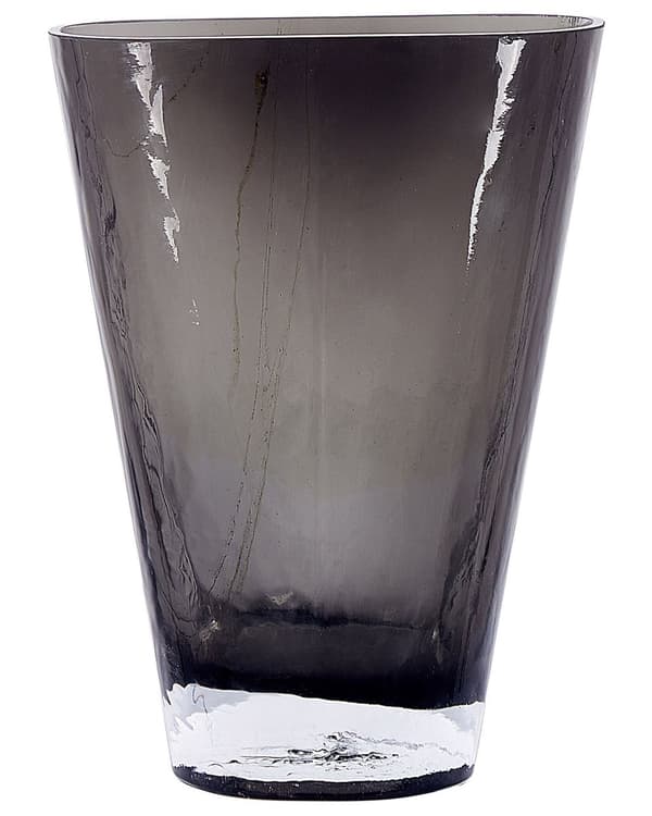 Blomstervase Mørkegrå Grå Glass 20 cm Dekorativ Bordplate Hjemdekorasjon Moderne