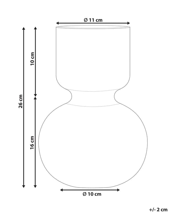 Vase Lilla Glass 26 cm Retro design Moderne Blomstervase Dekorasjon Tilbehør Innredning